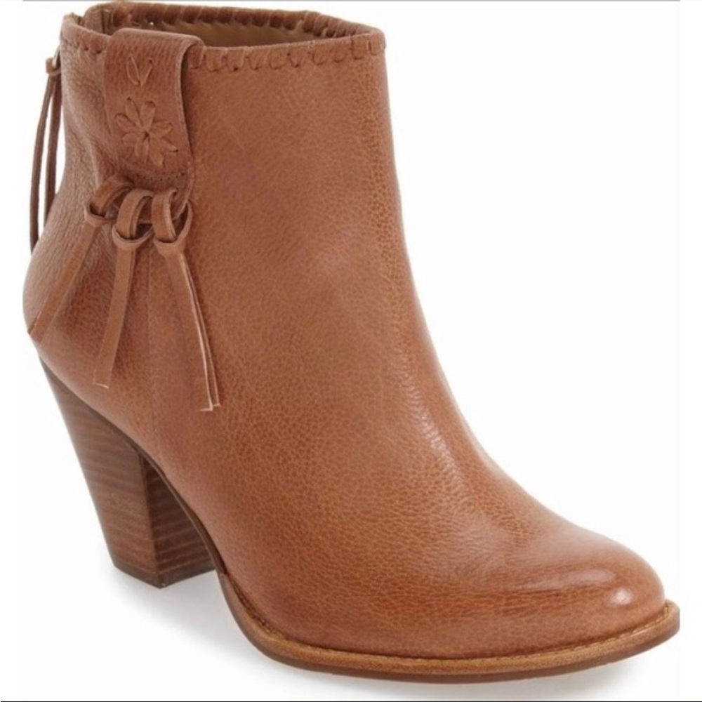 Jack Rogers Greer Leather Bootie in Oak Sz 9 Preowned